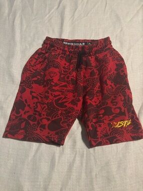 Seven Souls Red Graphic Drawstring Shorts boys 8